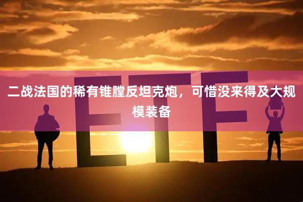 二战法国的稀有锥膛反坦克炮，可惜没来得及大规模装备