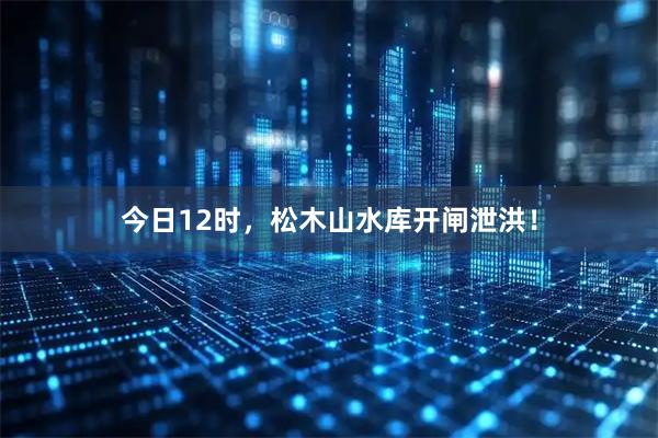 今日12时，松木山水库开闸泄洪！